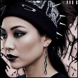 5 For $25💫Long Black Chain Biker Earrings